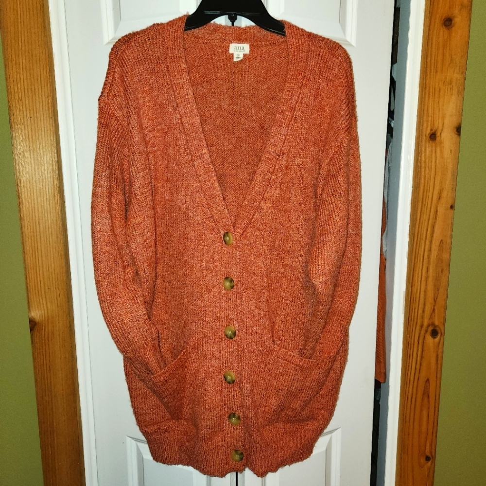 Women's Long Sweater Orange Size 0X Plus